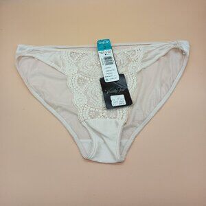 Vintage Vanity Fair Lace Bikini Panties NWT Size 5 Pearl Blush Silky See Thru